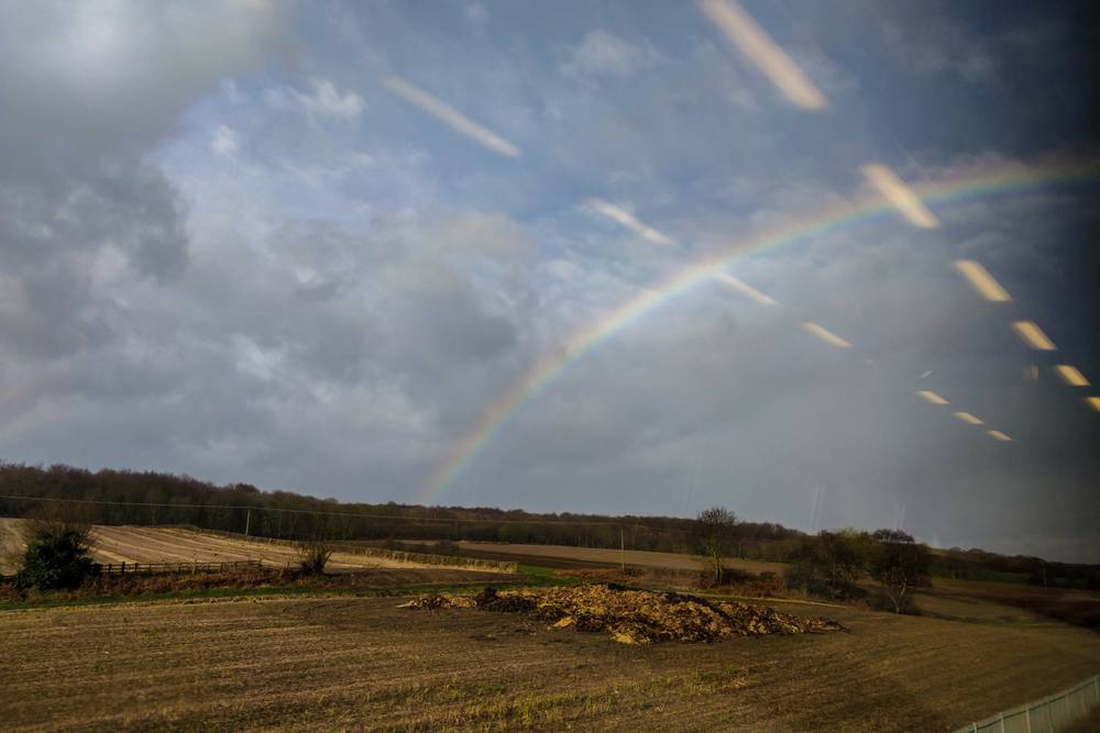 Rainbow as seen from the train window